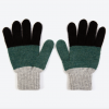 Miss Pompom Grey Colourblock Wool Gloves