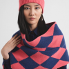 Miss Pompom Argyle Wool Scarf