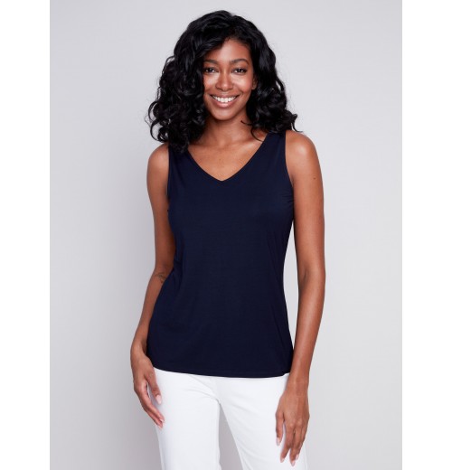 Reversible Bamboo Cami - Navy