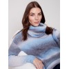 Ombré Sweater with Removable Scarf - Denim