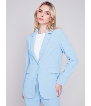 Blazer with Ruched Back - Sky