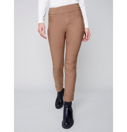 Bengaline Pull-on Pants with Cuff - Truffle