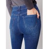 Bootcut Jeans with Asymmetrical Fringed Hem - Blue Jean