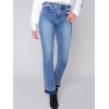 Bootcut Jeans with Contrast Cuff - Medium Blue