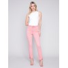 Bootcut Twill Pants with Asymmetrical Hem - Tulip