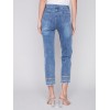 Embroidered Hem Jeans - Medium Blue