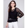 Fishnet Crochet Sweater - Black