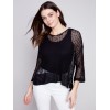 Fishnet Crochet Sweater - Black