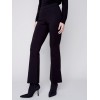 Flare Ponte Pants with Side Slits - Black