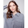 Gutsy Knit Shirt Jacket - Gray