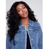 Jean Jacket with Frayed Edges - Medium Blue