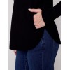 Knit Sweater with Back Lace-up Detail - Black