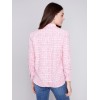 Linen Blend Button-Down Shirt - Flamingo