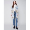 Long Jacquard Knit Cardigan - Denim