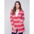 Long Plaid Cardigan with Shawl Collar - Orchid