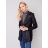 Long Vintage Faux Suede Jacket - Black