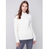 Mock Neck Rib Sweater - Ecru