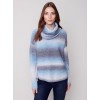 Ombré Sweater with Removable Scarf - Denim