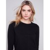 Organic Cotton Slub Knit Top - Black