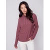 Ottoman Cotton Funnel Neck Sweater - Raspberry