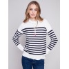 Ottoman Cotton Funnel Neck Sweater - Nautical