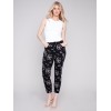 Printed Crinkle Jogger Pants - Leaves