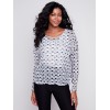 Printed Crinkle Mesh Top - Checker