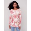 Printed Plush Knit Sweater - Orchid