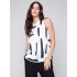 Printed Sleeveless Satin Top - Paint Brush