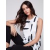 Printed Sleeveless Satin Top - Paint Brush