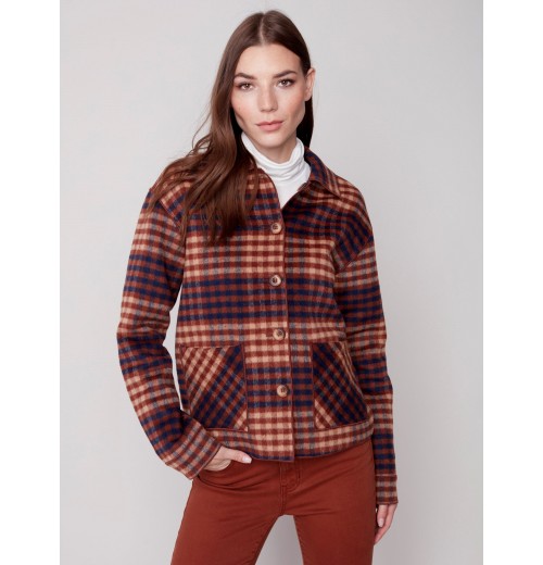 Reversible Plaid Jacket - Cinnamon