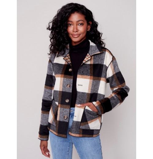 Reversible Plaid Jacket - Truffle