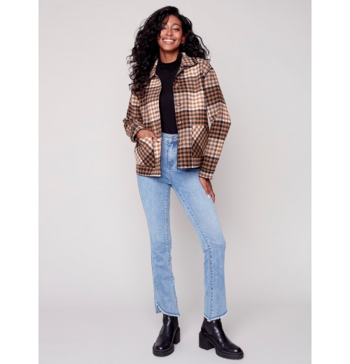 Reversible Plaid Jacket - Truffle