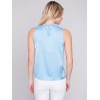 Sleeveless Satin Top - Sky