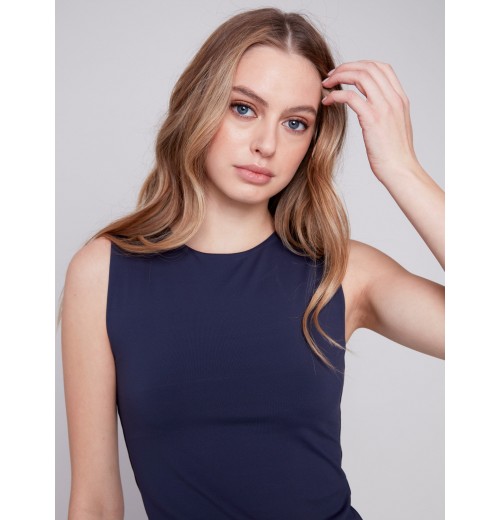 Sleeveless Super Stretch Top - Navy