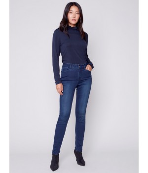 Soft Stretch Skinny Jeans - Blue Black