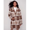 Straight Cut Bouclé Knit Coat - Powder