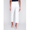 Straight Leg Jeans with Folded Cuff - White