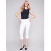 Stretch Pull-On Capri Pants - White