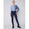 Stretchy Jeans with Tulip Hem - Blue Black