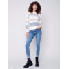 Striped Hairy Yarn Sweater - Multicolor