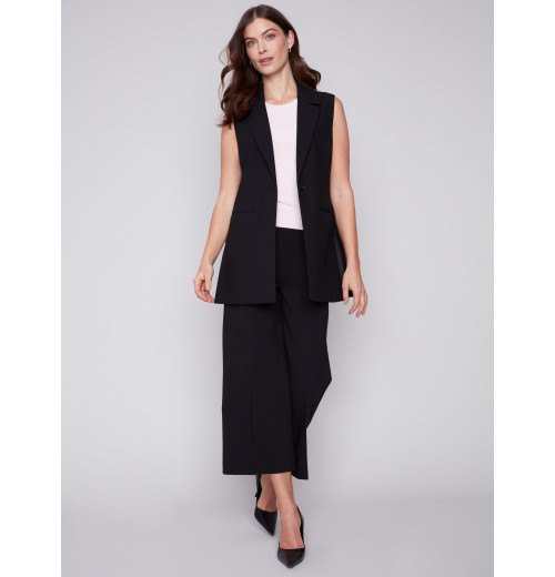 Tailored Blazer Vest - Black