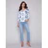 Tie Dye V-Neck Knit Top - Indigo